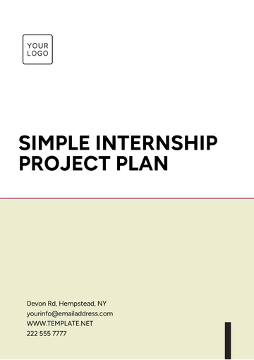 Free Simple Internship Project Plan Template to Edit Online