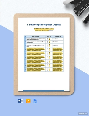IT Server Upgrade / Migration Checklist Template