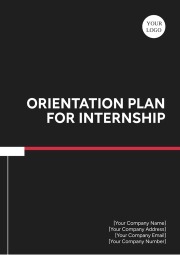 Free Orientation Plan for Internship Template to Edit Online