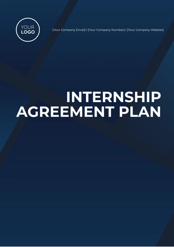Free Agreement for Internship Plan Template to Edit Online