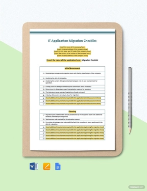 IT Application Migration Checklist Template
