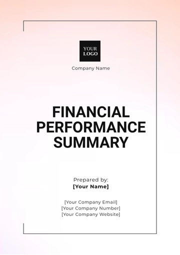 Free Financial Performance Summary Template to Edit Online