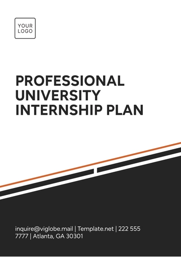 Free Professional University Internship Plan Template to Edit Online