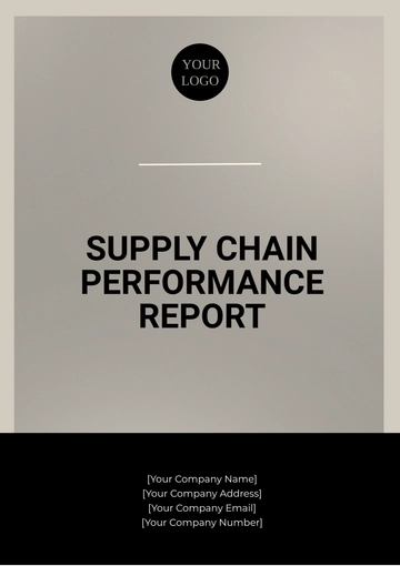Free Supply Chain Performance Report Template to Edit Online