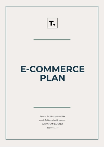 Free E- Commerce Plan Template to Edit Online