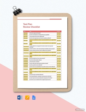 Test Plan Review Checklist Template