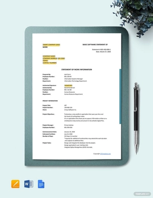Basic Software Statement of Work Template