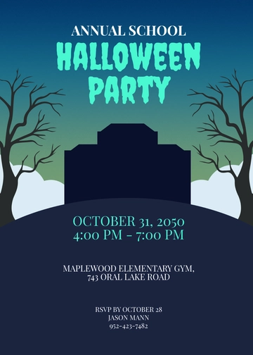 Free Professional Halloween Invitation for School Template to Edit Online