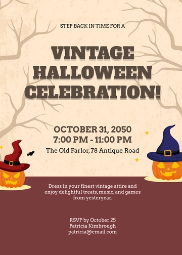 Free Vintage Halloween Invitation Template to Edit Online