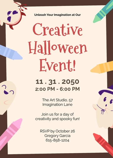 Free Creative Halloween Event Invitation Template to Edit Online