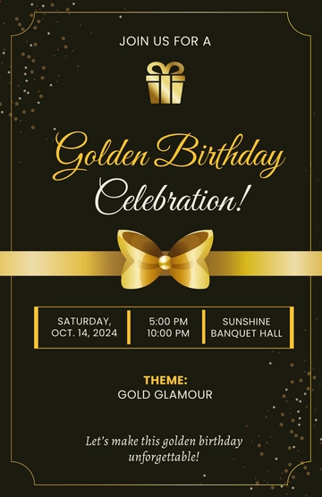 Free Golden Birthday Poster Template to Edit Online Free Golden Birthday Poster Template to Edit Online