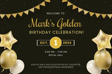 Free Golden Birthday Tarpaulin Template to Edit Online Free Golden Birthday Tarpaulin Template to Edit Online