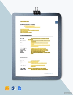 Blank Software & IT Statement Template