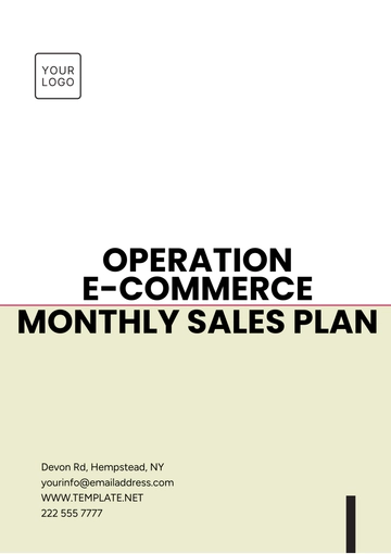 Free Operation E-Commerce Monthly Sales Plan Template to Edit Online