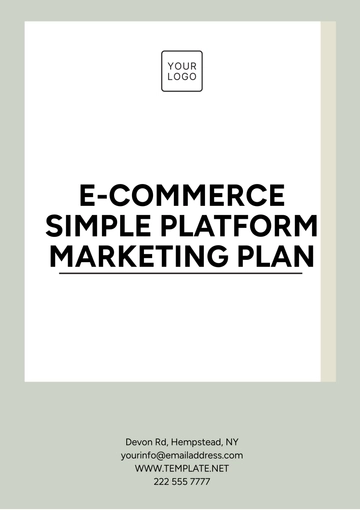 Free E-commerce Simple Platform Marketing Plan Template to Edit Online