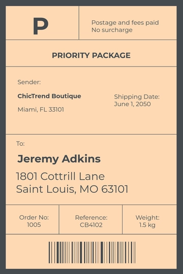 Free Printable Shipping Label Template to Edit Online