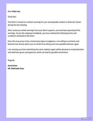 Warning Letter Example