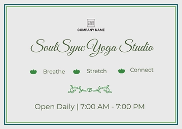 Free Yoga Studio Signage Template to Edit Online