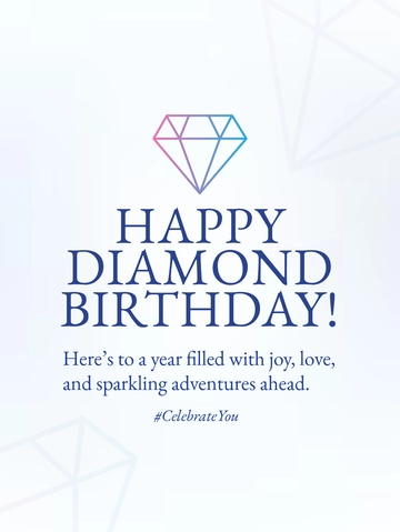 Free Diamond Birthday Social Media Post Template to Edit Online