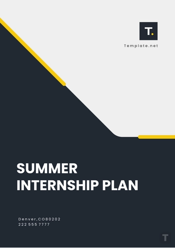 Free Summer Internship Plan Template to Edit Online
