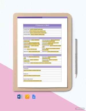 IT Statement of Work Template