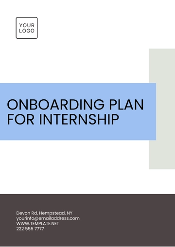 Free Onboarding Plan for Internship Template to Edit Online