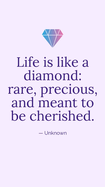 Free Diamond Birthday Quote Template to Edit Online