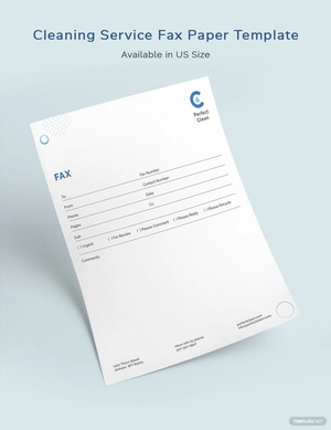 Cleaning Services Fax Paper Template