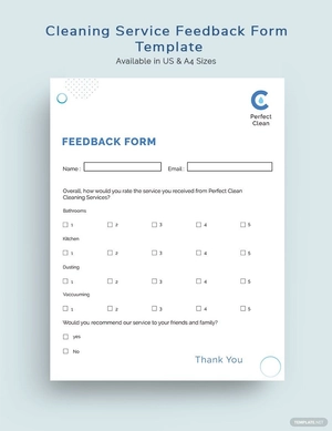 Cleaning Services Feedback Form Template