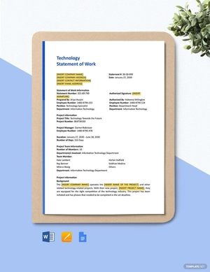 Technology Statement of Work Template