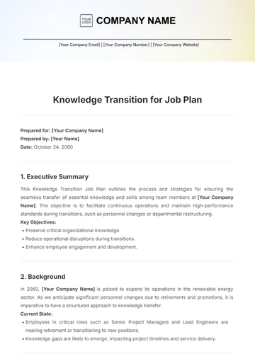 Free Knowledge Transition for Job Plan Template to Edit Online