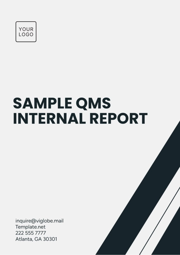 Free Sample QMS Internal Report Template to Edit Online