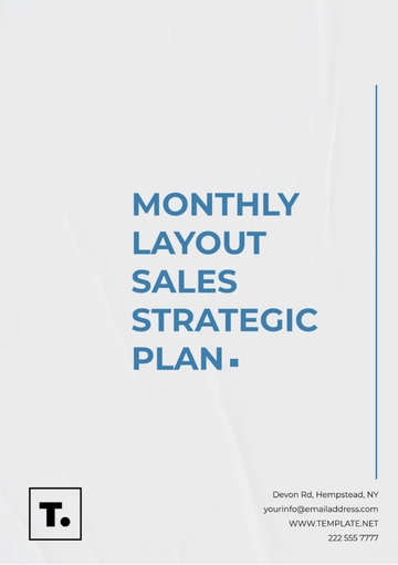 Free Monthly Layout Sales Strategic Plan Template to Edit Online