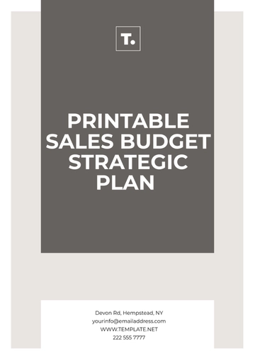 Free Printable Sales Budget Strategic Plan Template to Edit Online