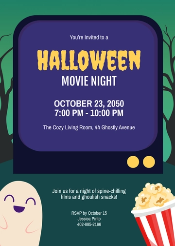 Free Halloween Movie Night Invitation Template to Edit Online | Template.net
