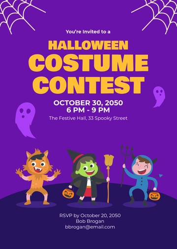 Free Halloween Costume Contest Invitation Template to Edit Online
