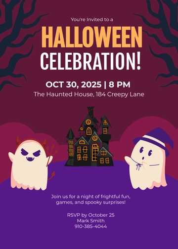 Free Modern Halloween Invitation Template to Edit Online