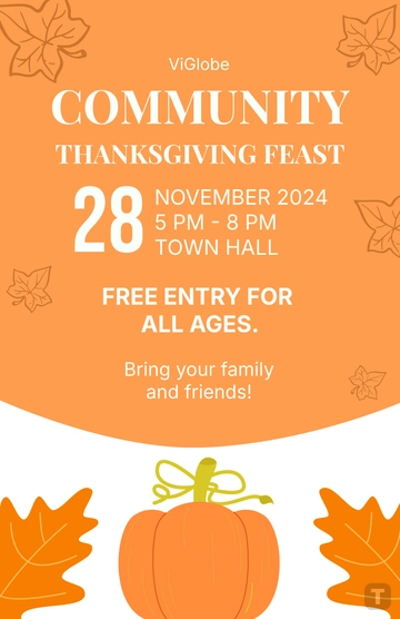 Free Thanksgiving Poster Design Template to Edit Online