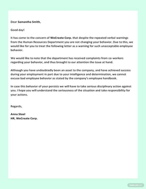 Warning Letter to Employee