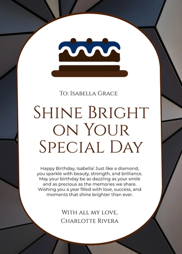 Free Diamond Birthday Card Template to Edit Online