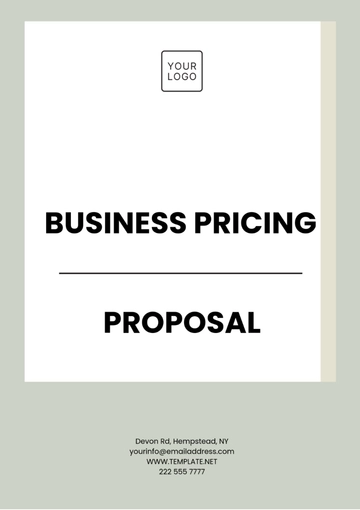 Free Business Pricing Proposal Template to Edit Online