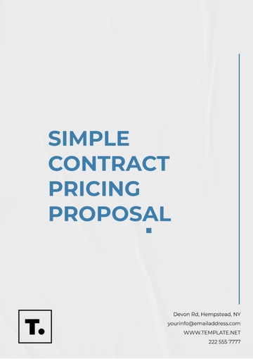 Free Simple Contract Pricing Proposal Template to Edit Online