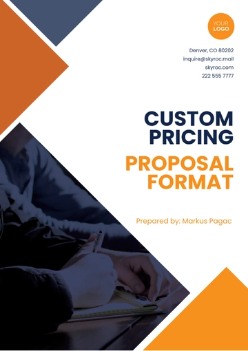 Free Custom Pricing Proposal Format Template to Edit Online