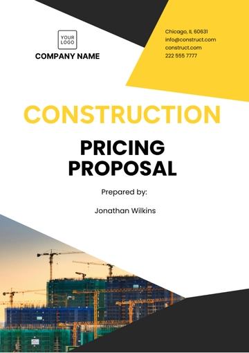 Free Construction Pricing Proposal Template to Edit Online