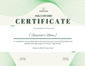Free Yoga Studio Certificate Template to Edit Online