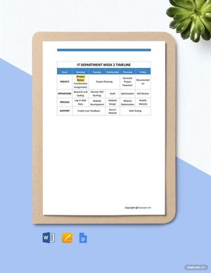 Simple IT Timeline Template