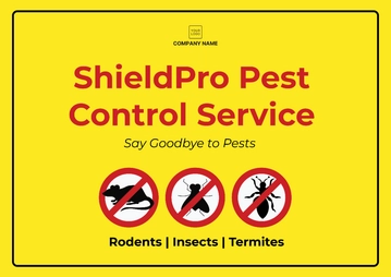 Free Pest Control Service Signage Template to Edit Online