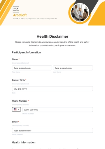 Free Health Disclaimer Template to Edit Online