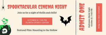 Free Halloween Movie Ticket Template to Edit Online