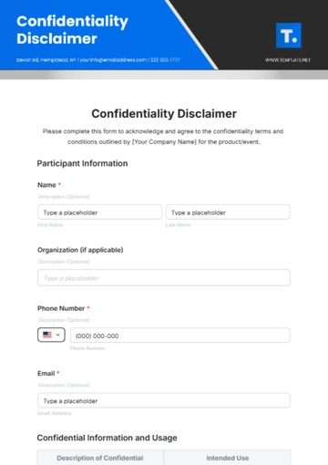 Free Confidentiality Disclaimer Template to Edit Online
